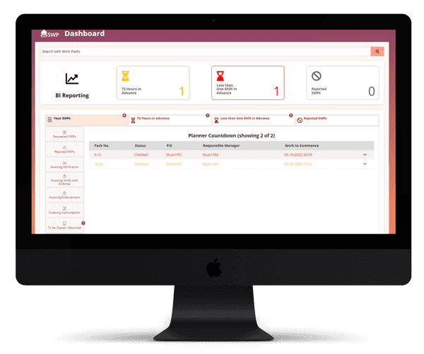 A demo of the SWP app on desktop