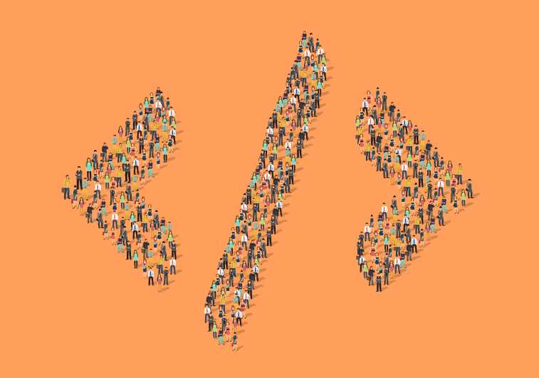 A group of illustrated people